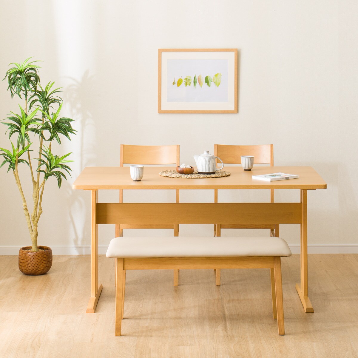 ダイニングテーブル4点セット(TLEG SI01 G 135I/SI01A/ベンチSI01 LBR