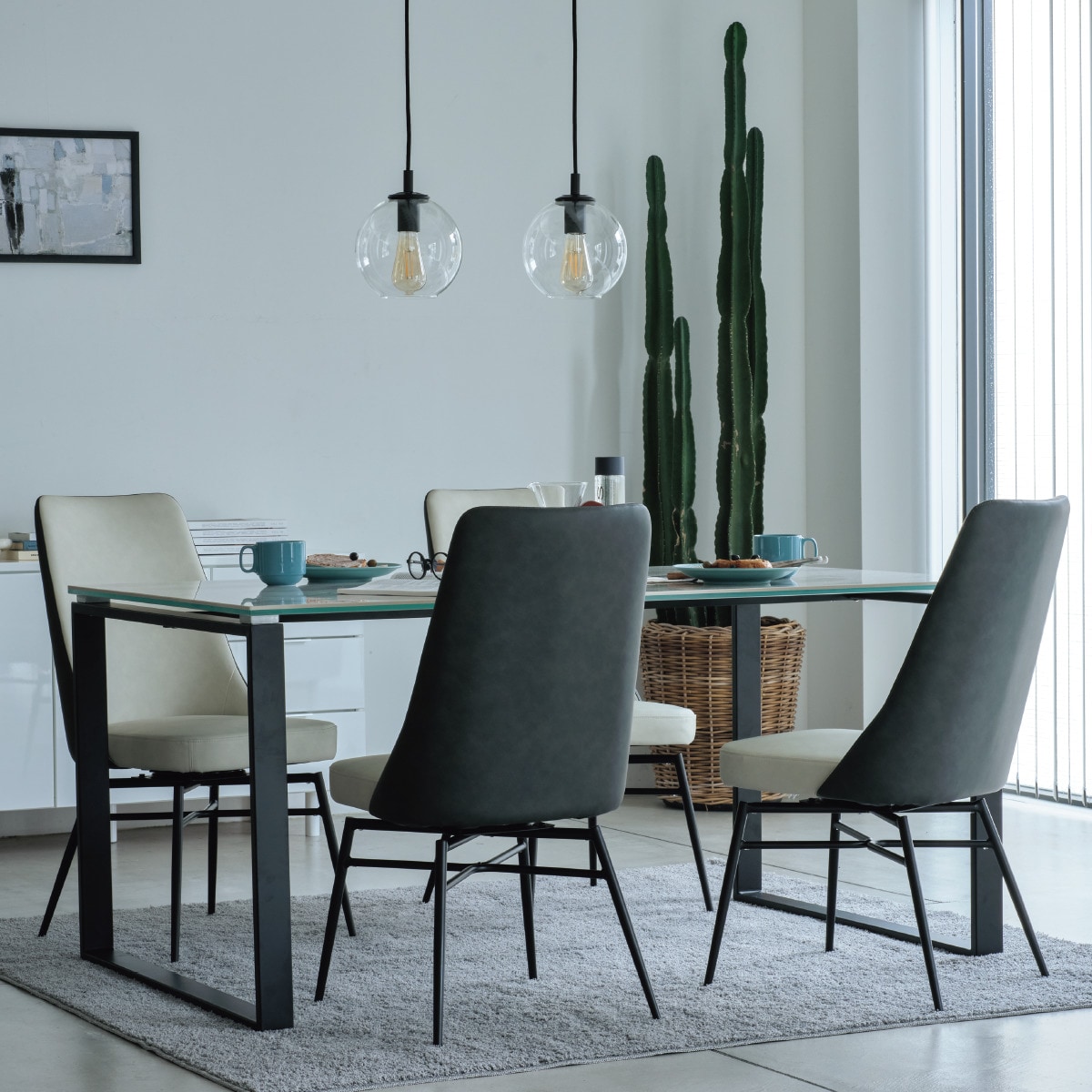 ダイニングチェア(YA342回転 PVC IV/GY) | ニトリネット【公式】 家具