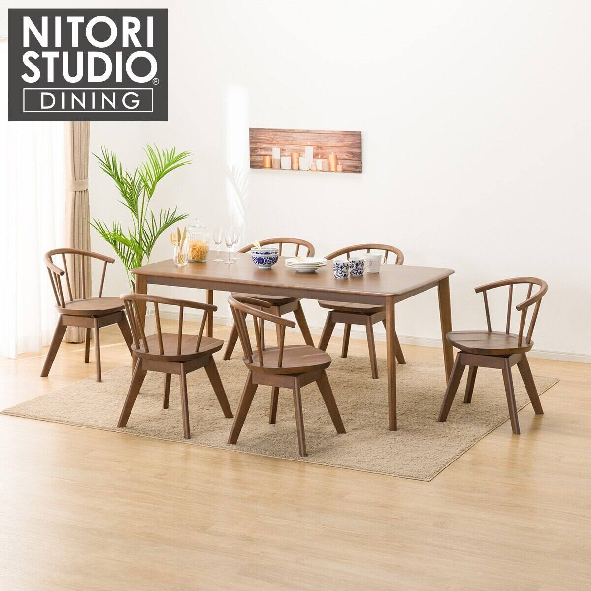 ダイニングテーブル7点セット(NコレクションT-01 165 MBR/C-53S MBR