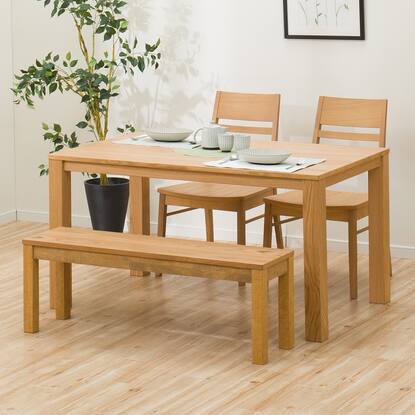 ダイニングテーブル4点セット(DT Nコネクト135LBR+DCコネクト 板座LBR+  