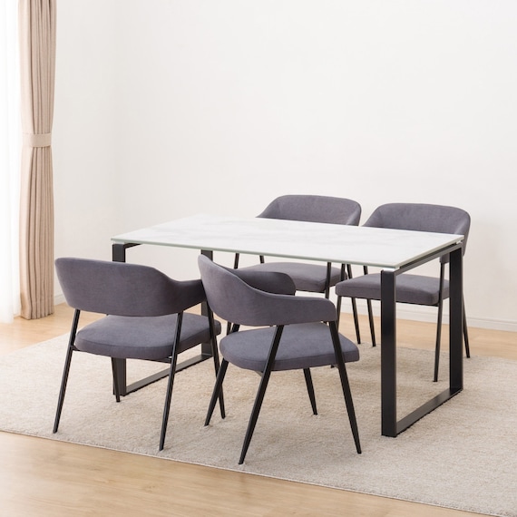 ダイニングテーブル5点セット(DTセーラル135 WH/DCイジー2 GY) 14枚目画像