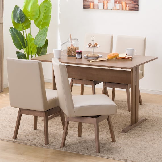 ダイニングテーブル5点セット(TLEG SI01 S 120/回転式SI01B MBR) 1枚目画像