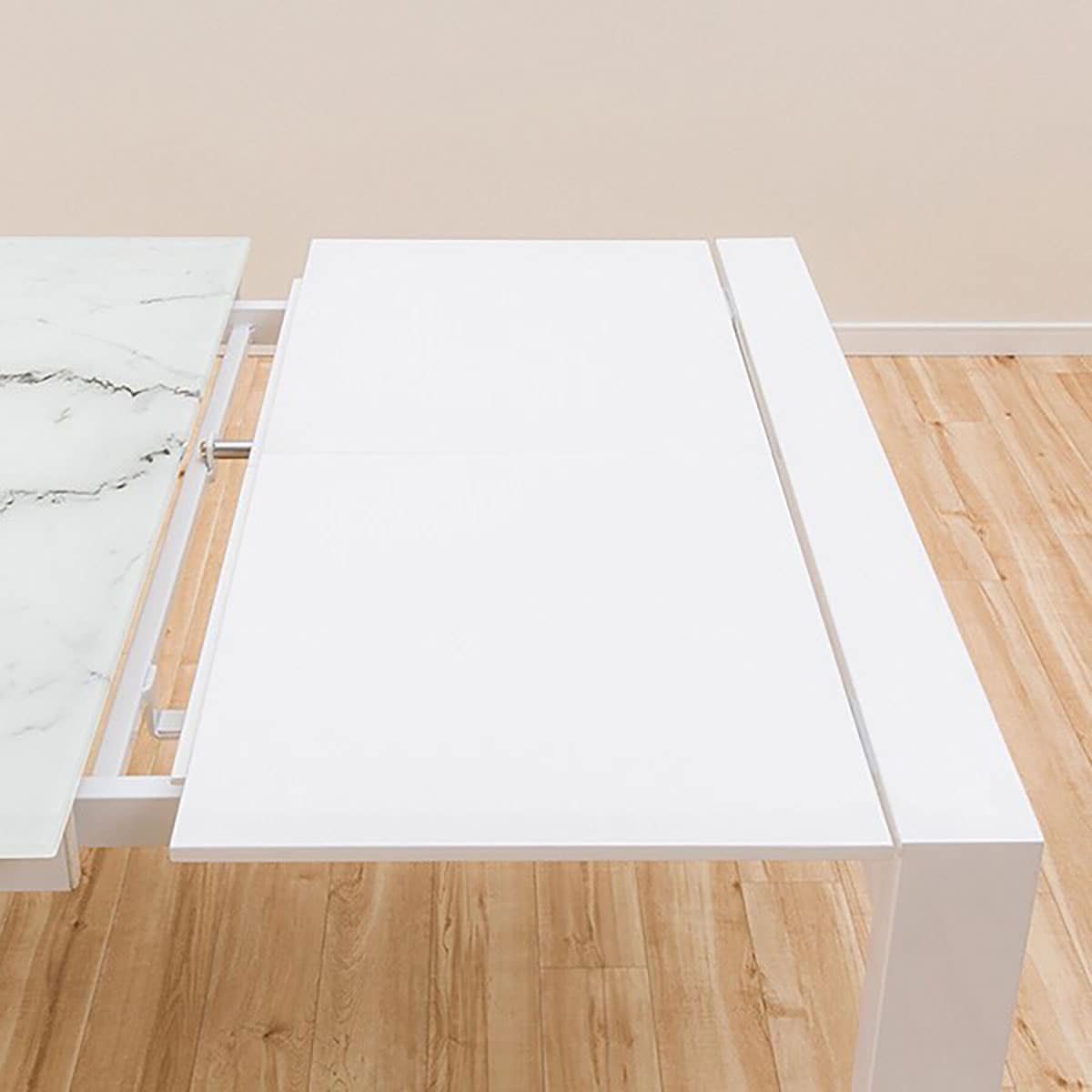 伸長式ダイニングテーブル5点セット(DT160/200 ES01 WH/DC Nシールド