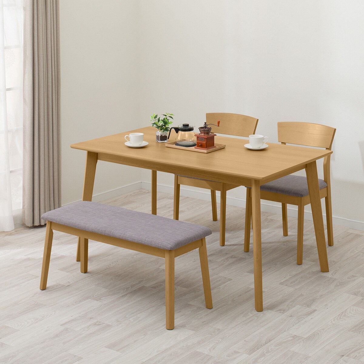 【お引取り前提】　ニトリ　ダイニングテーブル ダイニングテーブルセット5点セット(DTフィルンOC2 150 LBR/DCフィルン