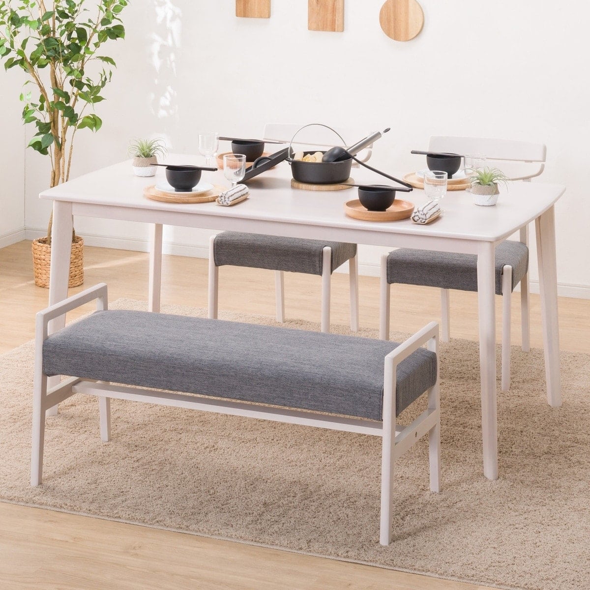 ダイニングテーブル4点セット(DTアルナスDF120LBR/ダイニングチェア