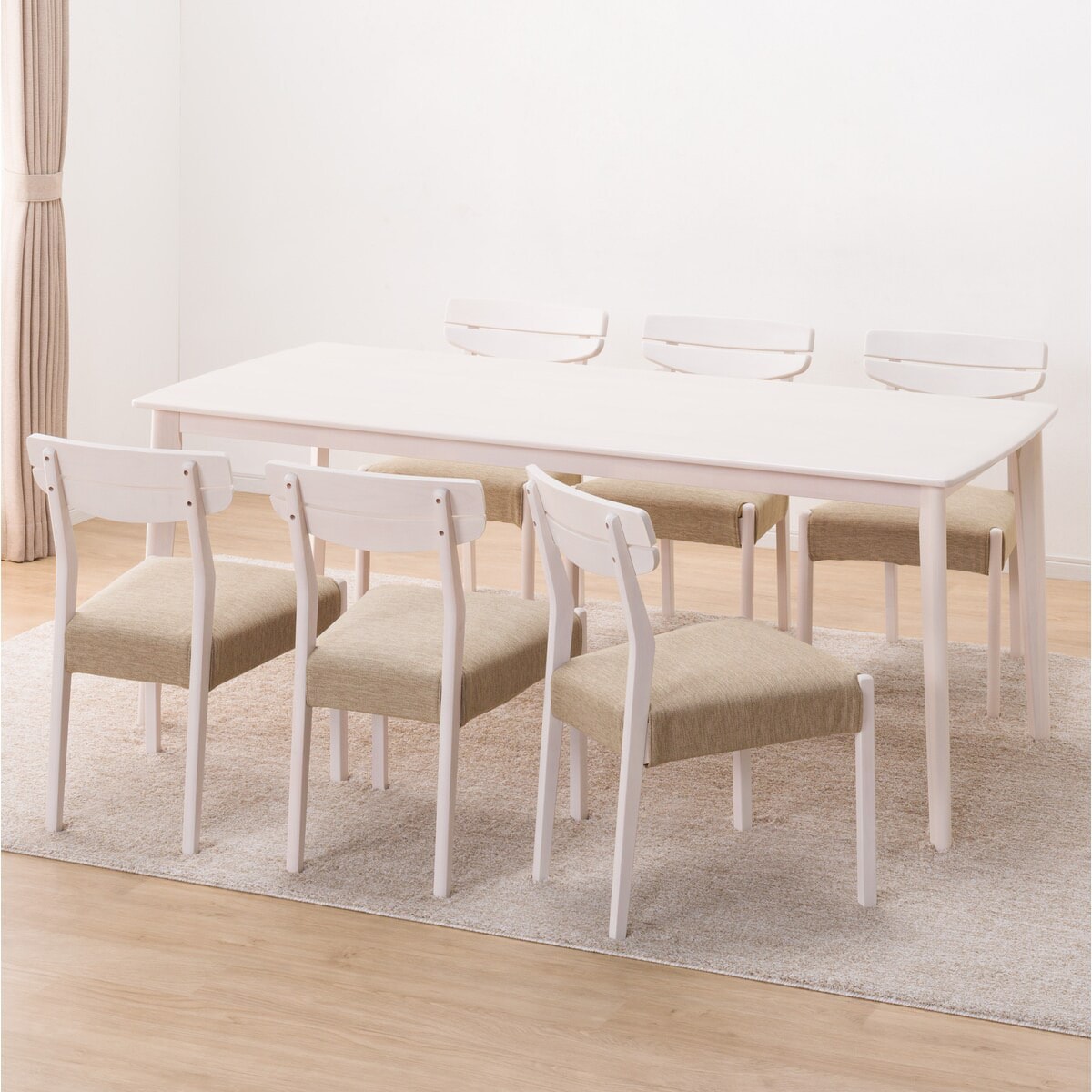 ダイニングテーブル7点セット(DTアルナスDF180WW/ダイニングチェア