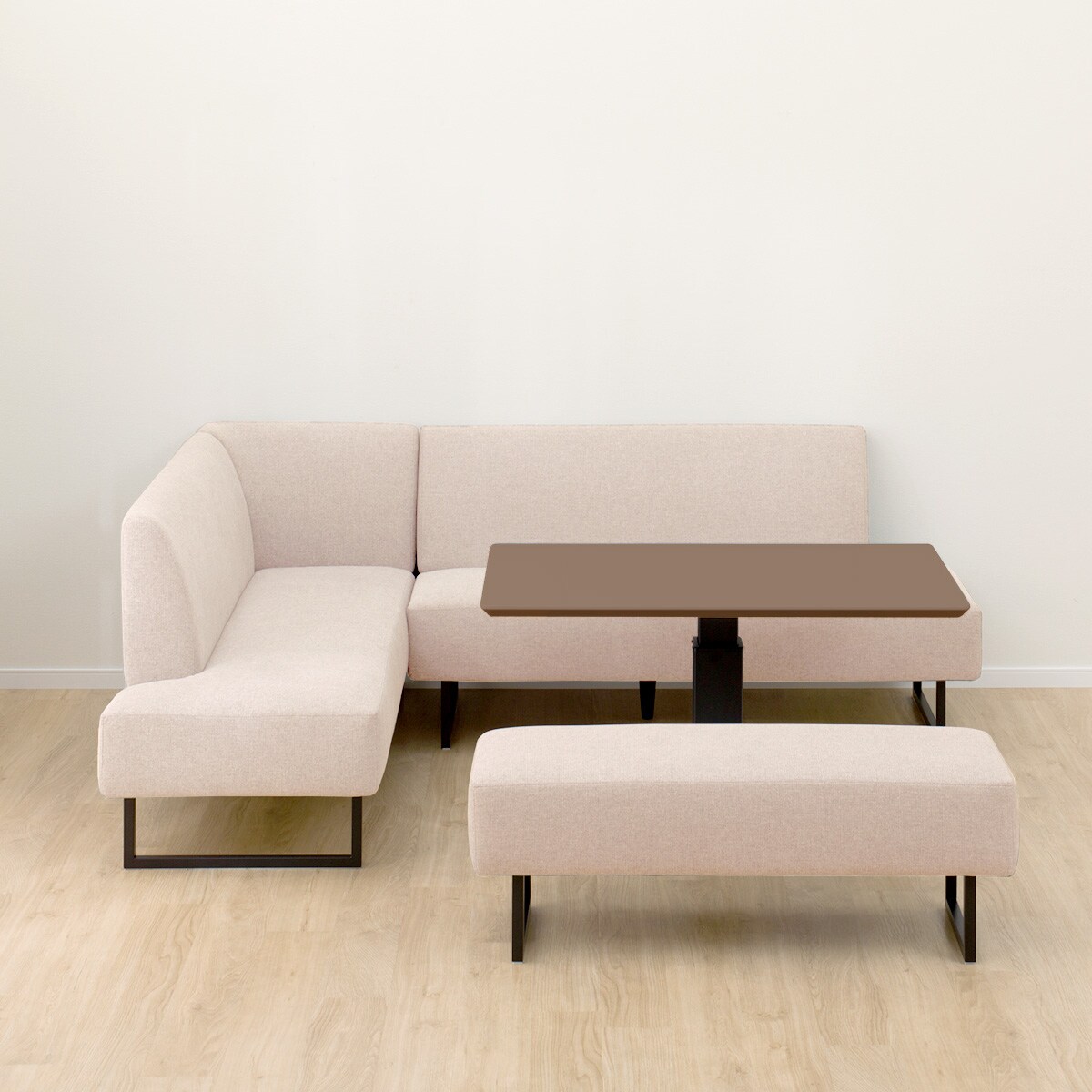 NITORI リビング ダイニング ソファセット ニトリ リビングダイニングセット4点セット(LC004 120 LB/右