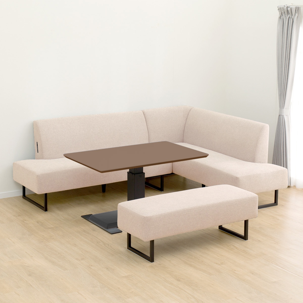 リビングダイニングセット4点セット(LC004 120 MB/左コーナーソファ