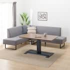 リビングダイニングテーブル3点セット(LC-004 135 MBR/右コーナーソファセット/AQ-MGY) 1枚目画像