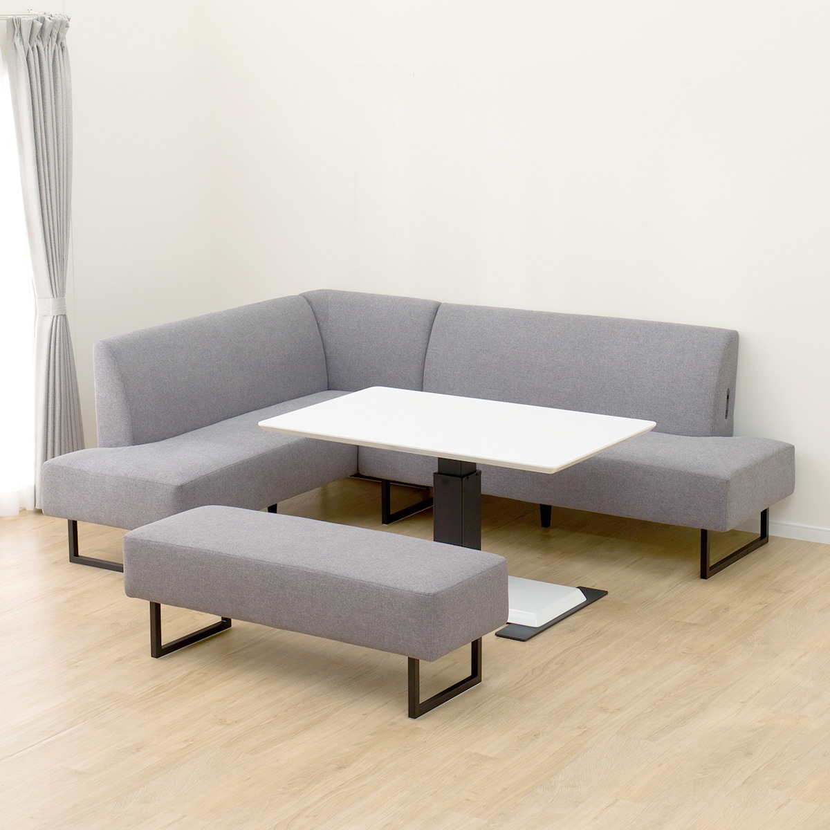 リビングダイニングセット4点セット(LC004 120 WH/右コーナー