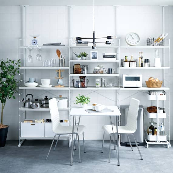 ダイニングテーブル(クーボ3 70 WH/SI) 9枚目画像