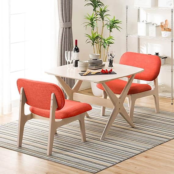 【旧モデル】リビングダイニングテーブル3点セット(LDリラックスワイド90WW/1Pチェア リラックスワイドWW OR) 1枚目画像