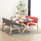 【旧モデル】リビングダイニングテーブル4点セット(LDリラックスワイド160WW/2P リラックスワイドWW GY/1P リラックスワイドWW OR) 1枚目画像