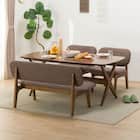 【旧モデル】リビングダイニングテーブル4点セット(LDリラックスワイド160MBR/2P・1Pチェア) 1枚目画像