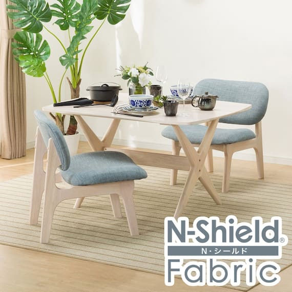 【旧モデル】リビングダイニングテーブル3点セット(LDリラックスワイド120WW/1Pチェア NSF WW GY) 1枚目画像