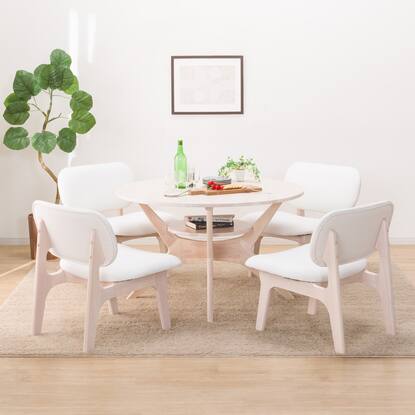 リビングダイニングテーブル5点セット(LDTリラックスワイド110円形WW  