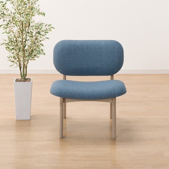 【旧モデル】リビングダイニング1人用チェア(リラックスワイドNシールド布 GY/TBL) 13枚目画像