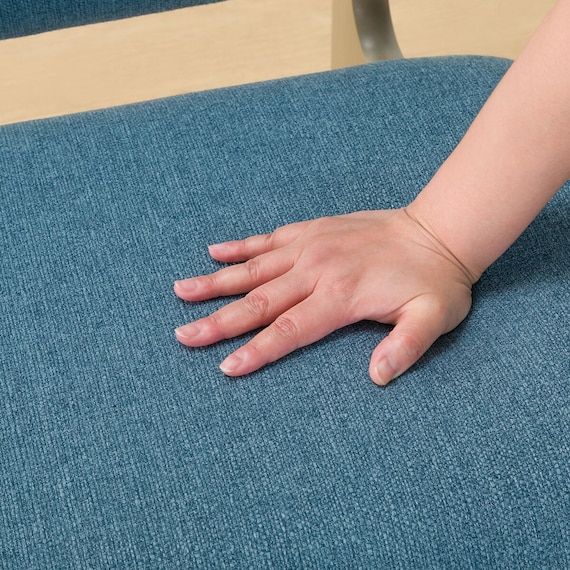 【旧モデル】リビングダイニング1人用チェア(リラックスワイドNシールド布 GY/TBL) 21枚目画像