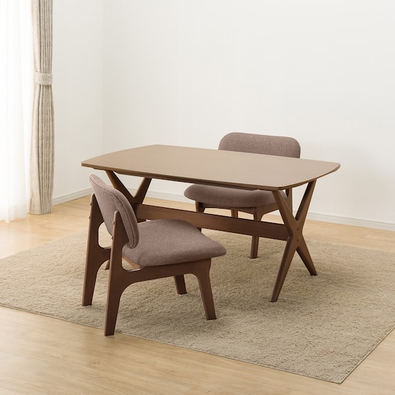 【旧モデル】リビングダイニングテーブル3点セット(LDリラックスワイド140MBR/1PチェアKB MBR/DMO) 1枚目画像