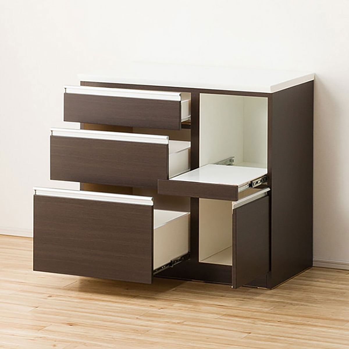 キッチンカウンター(レジューム 90SL-R DBR) | ニトリネット【公式