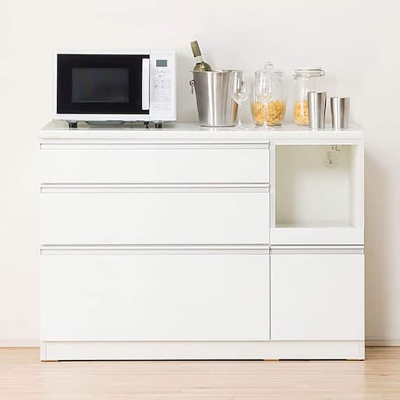 キッチンカウンター(レジューム 120-2QL-R WH) 1枚目画像