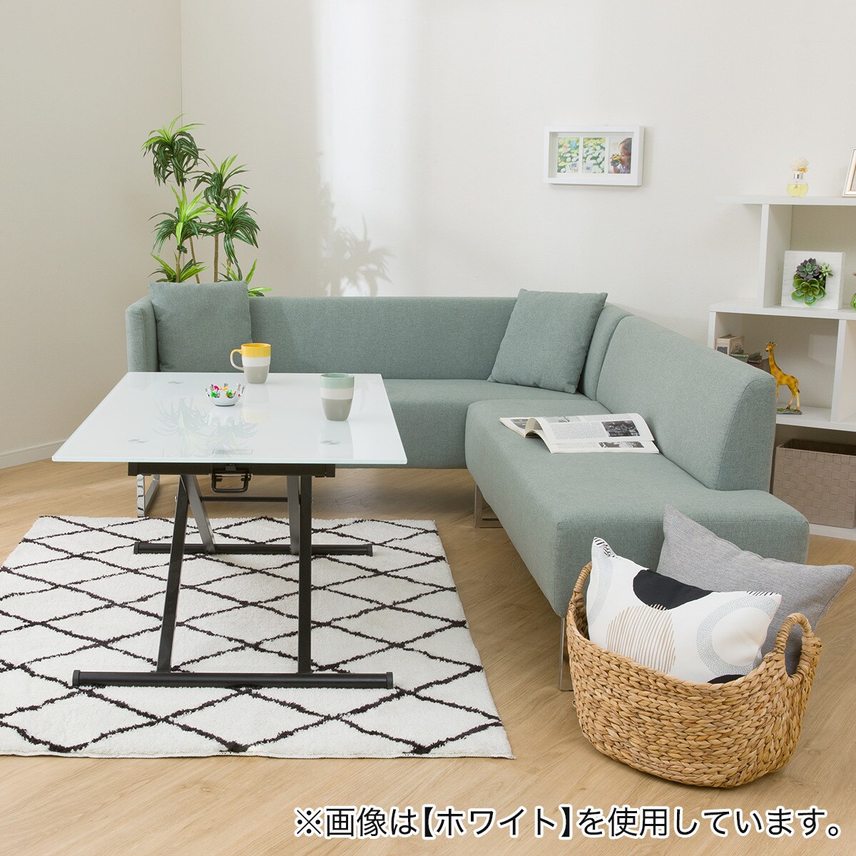 昇降ガラステーブル(NEW アクティブ BK)
