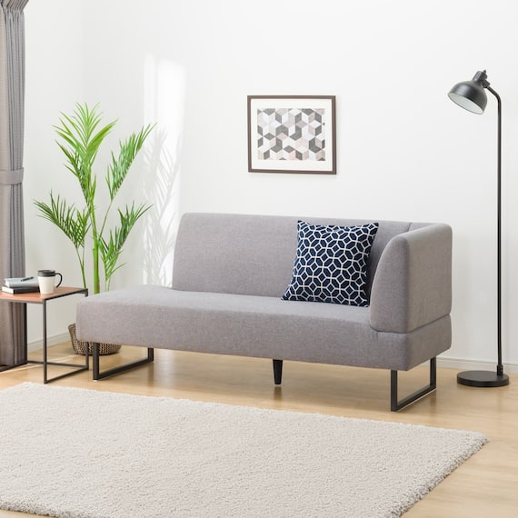 リビングダイニングカウチソファ 布張りタイプ (左肘 LD2 AQ-MGY) 1枚目画像