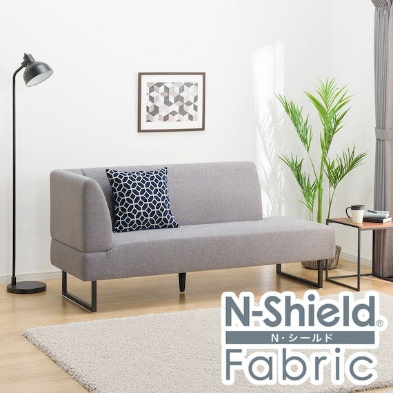 傷・汚れに強い リビングダイニングカウチソファ 布張りタイプ (右肘 LD2 NSF MGY) 1枚目画像