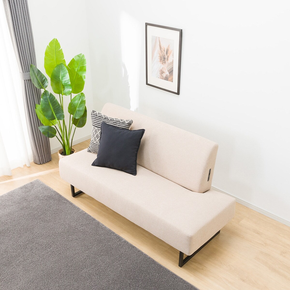 傷・汚れに強い リビングダイニングソファ 布張りタイプ (左寄せ LD2