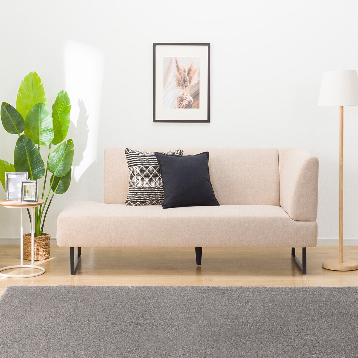 傷・汚れに強い リビングダイニングカウチソファ 布張りタイプ (左肘