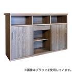 たっぷり収納のバーカウンター(139cm幅 LBR色) 2枚目画像
