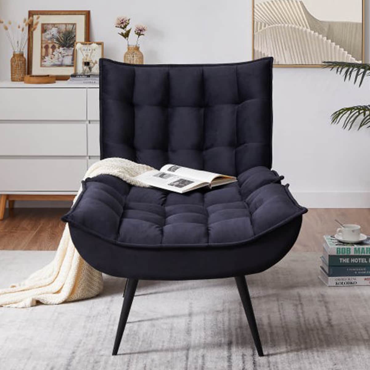 ベルベット調オットマン付きソファ (LT-2022N BK) | ニトリネット