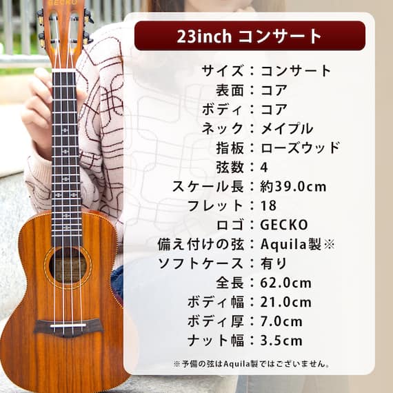 ウクレレ 23インチコンサート スターターセット(GU9 BR) 5枚目画像
