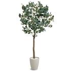 フェイクグリーン(ユーカリ 180cm アイボリー) 1枚目画像