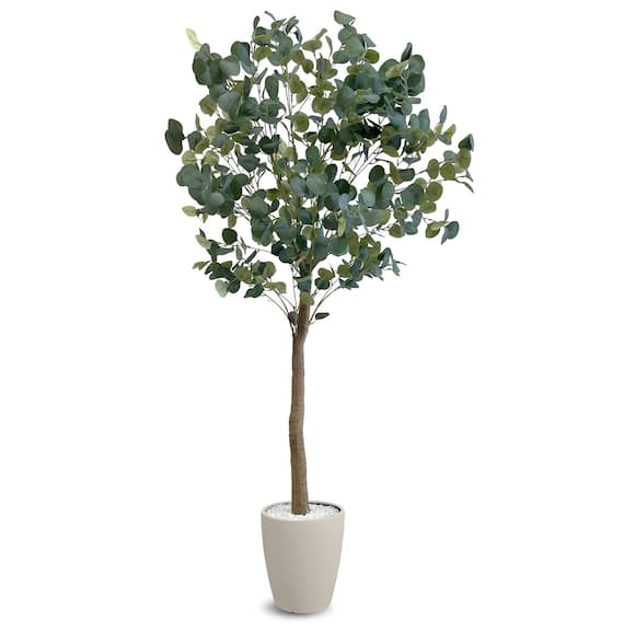 フェイクグリーン(ユーカリ 180cm アイボリー) 1枚目画像