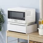 レンジ下スライドテーブル 引き出し2杯付き(WH) 1枚目画像