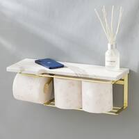 棚付きトイレットペーパーホルダー(ストックタイプ 石目ゴールド)
