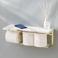 棚付きトイレットペーパーホルダー(ストックタイプ 石目)