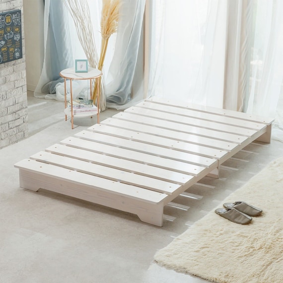 セミダブル 天然木ステージすのこベッドフレーム (WH) 1枚目画像