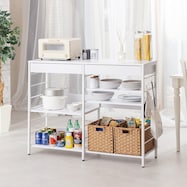 スライド棚付きキッチンカウンター (幅120cm)