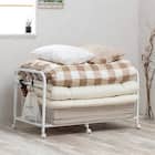 幅が調節できる 通気性に優れたキャスター付き布団収納ラック(ホワイト) 1枚目画像