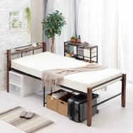 高さが変えられる木製脚パイプベッド
