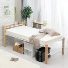 高さが変えられる木製脚パイプベッド (WH) 1枚目画像