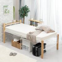 高さが変えられる木製脚パイプベッド (WH)