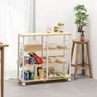 コンパクトなのにたっぷり収納できる薄型カウンターワゴン(ナチュラル) 1枚目画像