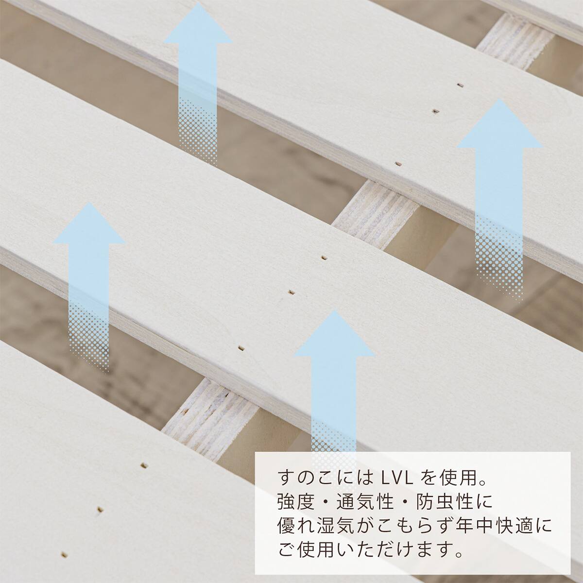 シングル 高さ調整可能 分割式すのこベッド (ホワイト) | ニトリネット