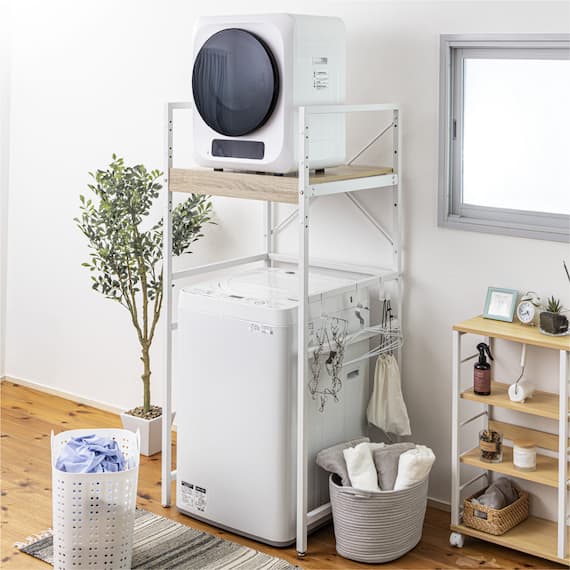 乾燥機を固定できる 頑丈な 洗濯機ラック(幅65cm) 8枚目画像