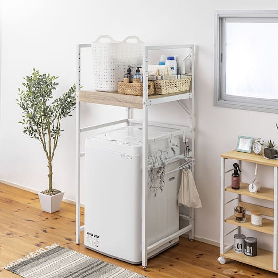 乾燥機を固定できる 頑丈な 洗濯機ラック(幅65cm) 10枚目画像