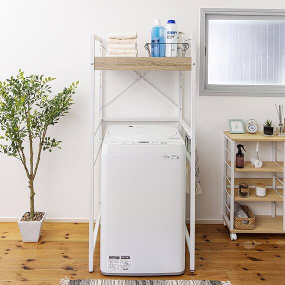 乾燥機を固定できる 頑丈な 洗濯機ラック(幅65cm) 12枚目画像