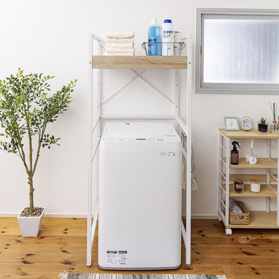 乾燥機を固定できる 頑丈な 洗濯機ラック(幅65cm) 12枚目画像